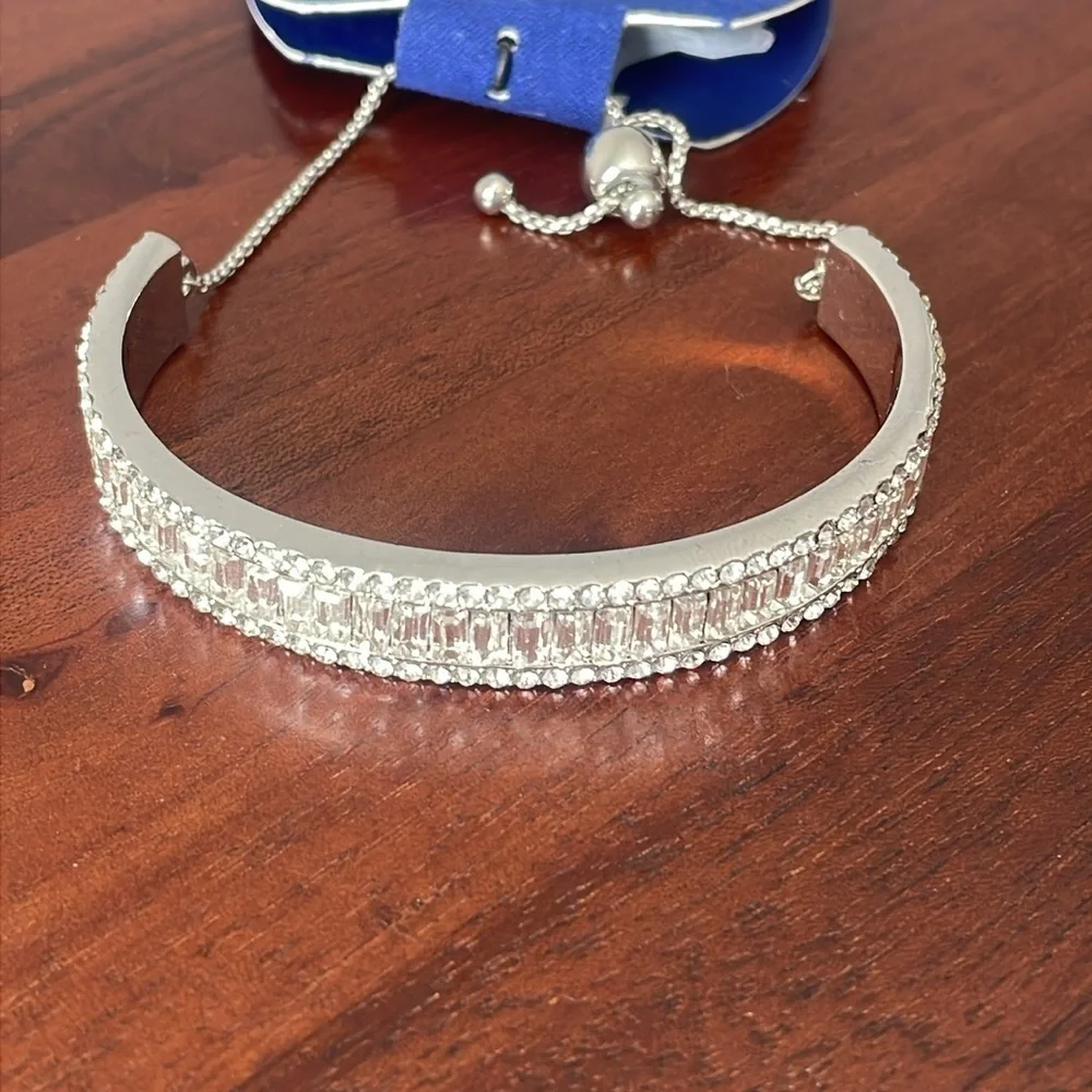 Target bracelet Silver Cuff baguette adjustable fashion jewelry New